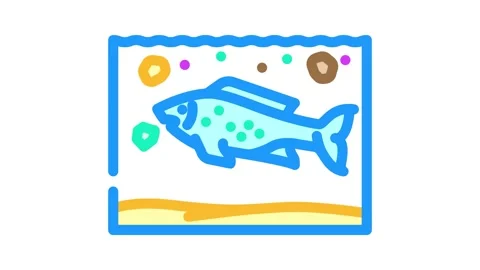 Marine life ingesting microplastics animation Stock Footage 327255742