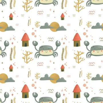 Marine life pattern Stock Illustration