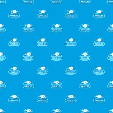 Marine life pattern vector seamless blue Illustrazione stock
