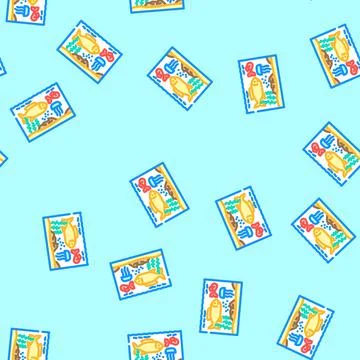 Marine life world ocean vector seamless pattern Stock Illustration