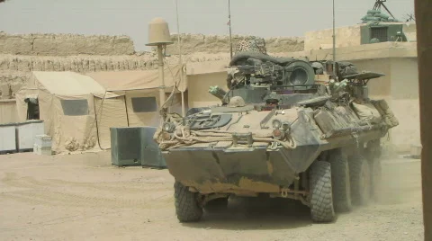 Marine Light Armored Vehicle in Afghanistan Stock Footage