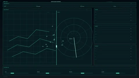 Marine Navigation Radar HUD Seamless Loop Stock Footage 342206383