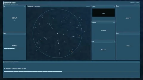 Marine Navigation Vector Field HUD Seamless Loop Stock Footage 342332356