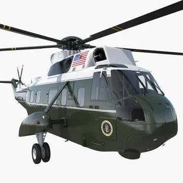 Marine One Hellicopter Carrying the US President 3D Model