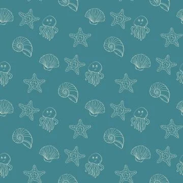 Marine pattern Stock Illustration