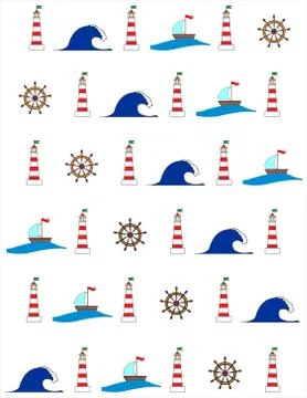 Marine pattern Stock Illustration
