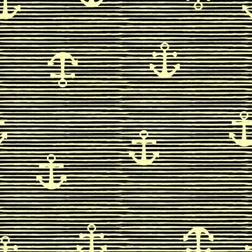 Marine pattern In retro style. Stock Illustration