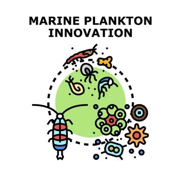 Marine plankton innovation developing ocean science technology Stock Illustration