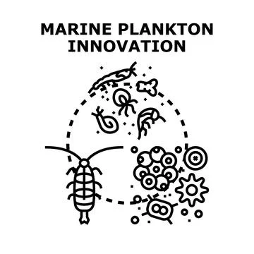 Marine plankton innovation developing ocean science technology Stock Illustration