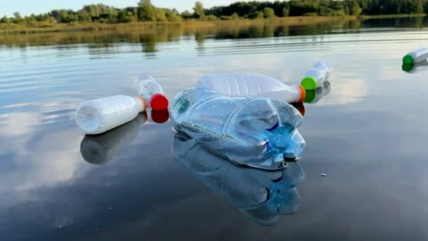 Marine plastic pollution from human activities at coastlines. Stock Footage 251753391