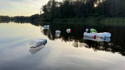 Marine plastic pollution from human activities at coastlines. Stock Footage 251767547
