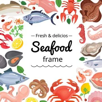 Marine Products Frame Background イラスト素材