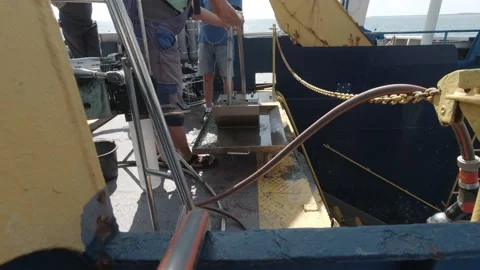 Marine Research: the bottom sampling device Van Veen grab Stock Footage 150507042