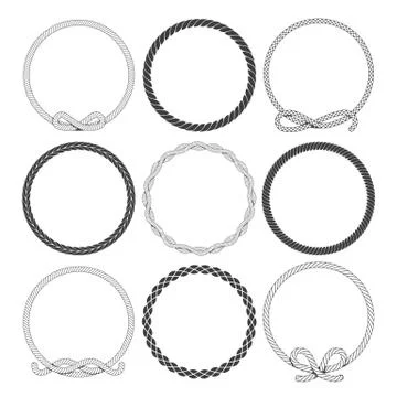 Marine Rope Round Frames Set Stock Illustration