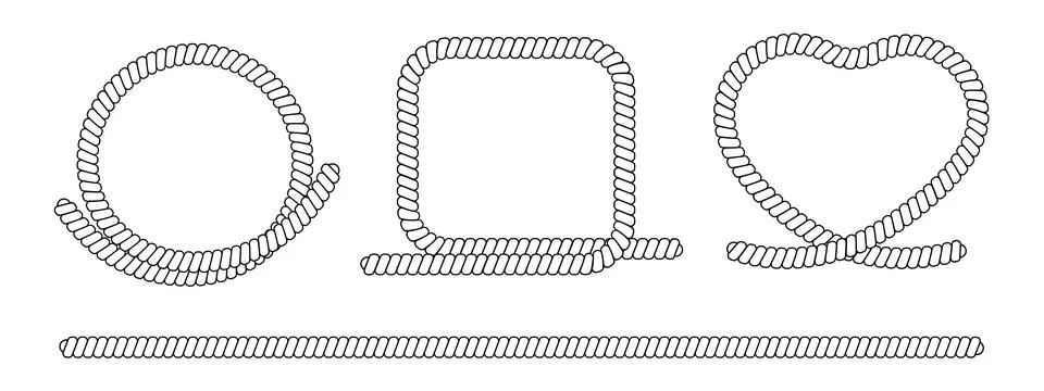 Marine rope various frames set. Stock Illustration