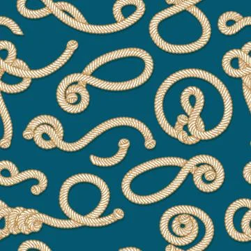 Marine ropes seamless pattern Stock Illustration