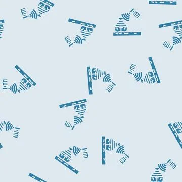 Marine satellite communication glyph vector seamless pattern Stock Illustration