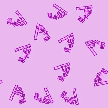 Marine satellite communication line vector seamless pattern Stock Illustration