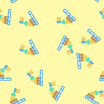 Marine satellite communication vector seamless pattern イラスト素材