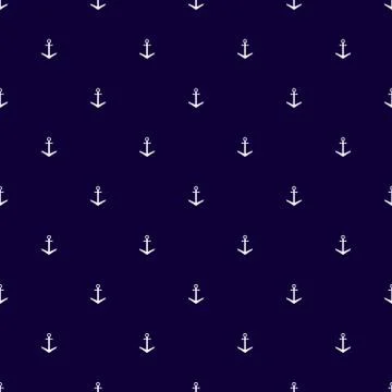 Marine seamless pattern with anchors Stock Illustration