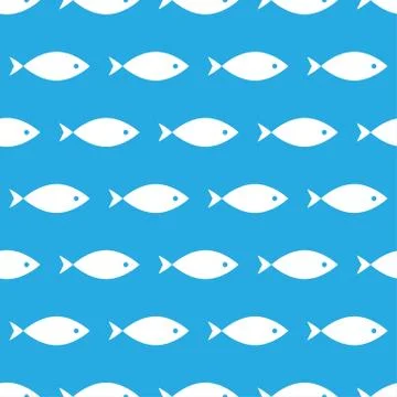Marine seamless pattern, fish Stock Illustration