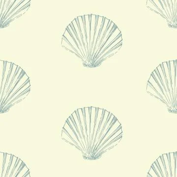 Marine seamless pattern from seashells Illustrazione stock