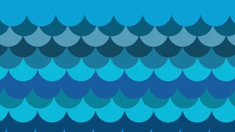 Marine seamless pattern with stylized blue waves on a light background. Water Stock Footage 81367697