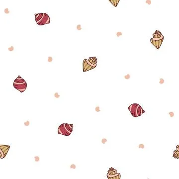 Marine seashell. Seamless pattern. 스톡 일러스트