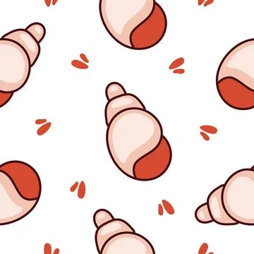 Marine seashell. Seamless pattern. イラスト素材