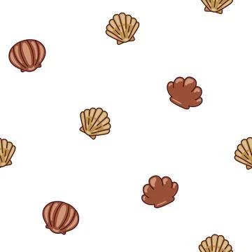 Marine seashell. Seamless pattern. Illustrazione stock