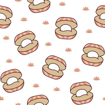 Marine seashell. Seamless pattern. Stock Illustration