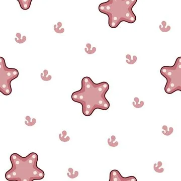 Marine seashell. Seamless pattern. Illustrazione stock