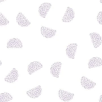 Marine shell glyph vector seamless pattern isolated Stock Illustration