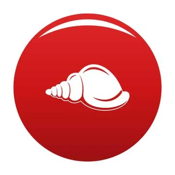 Marine shell icon vector red Stock Illustration