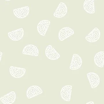 Marine shell line vector seamless pattern isolated Stock Illustration