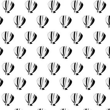 Marine shells animals summer pattern Stock Illustration