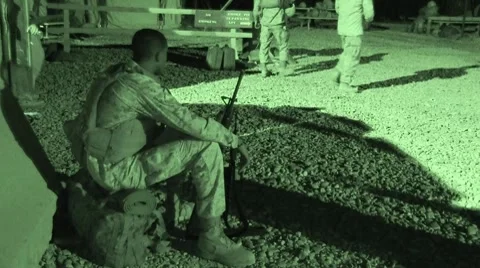 Marine Sitting(HD)c Stock Footage 8568946