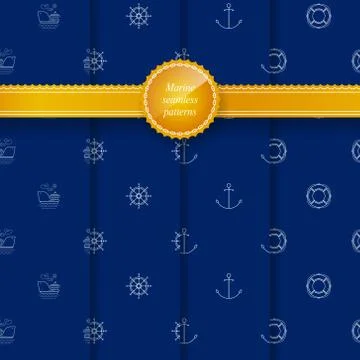Marine Summer Pattern Stock Illustration