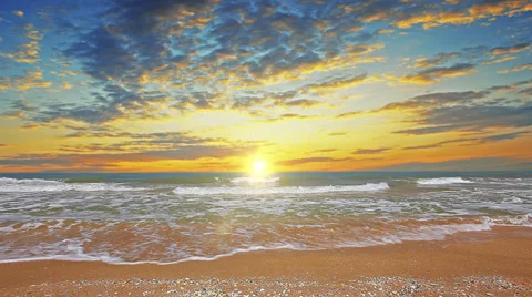 Marine sunset. 4K. FULL HD, 4096x2304. Stock Footage 34310705