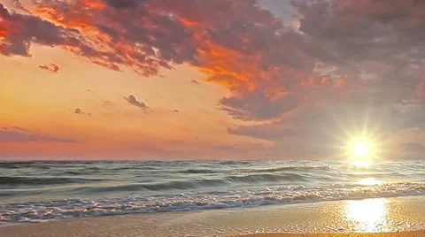 Marine sunset Stock Footage 34254636