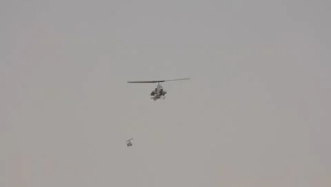 Marine Super Cobra Attack Helicopters Flying (HD)c Stock Footage 7733095