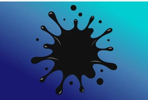 Marine Surf Gradient with Black Liquid Splash Stock Illustration