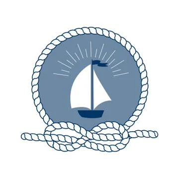 Marine symbol. Nautical design elements. Stock Illustration