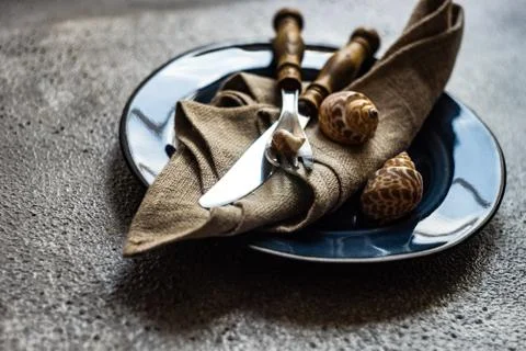 Marine table setting Stock Photos