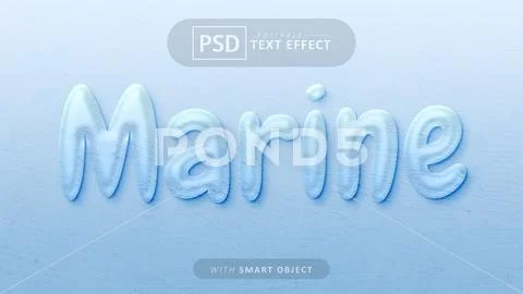 Marine text effect editable PSD Template