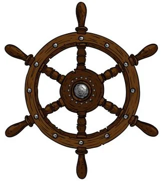 Marine theme steering wheel Stock Illustration