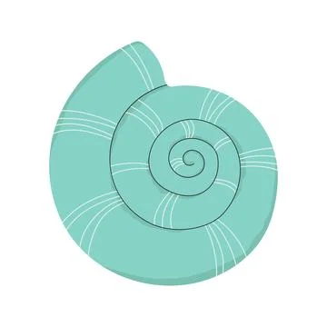 Marine underwater twisted seashell Stock Illustration