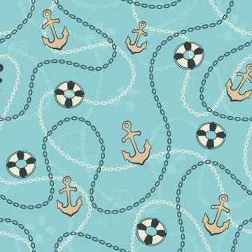 Marine vector pattern Stock Illustration
