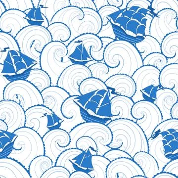 Marine vector pattern Stock Illustration