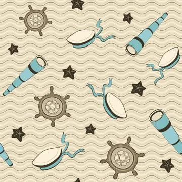 Marine vector pattern Stock Illustration